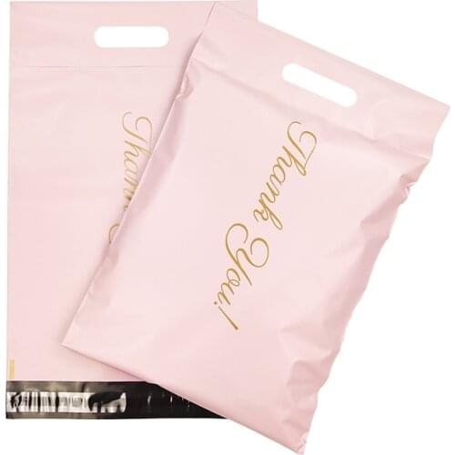 10pcs Printed Tote Bag Express Bag with handle Courier Bag Self-Seal Adhesive Thick Waterproof Plastic Poly Envelope Mailing Bag