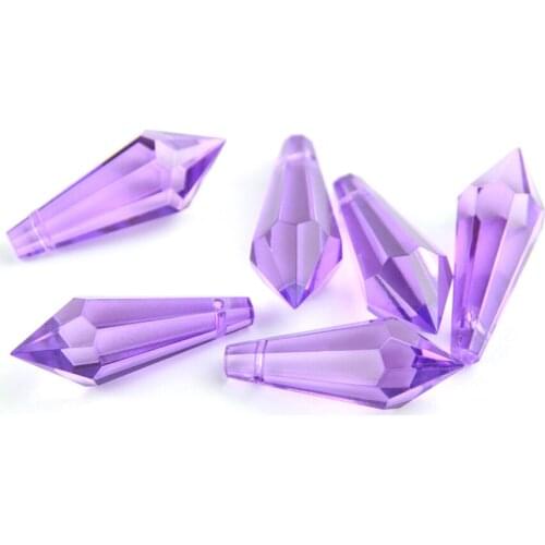 38mm Lilac Crystal Multifaceted Icicle Chandelier Pendant Suncatcher Glass U-Drop Pendant