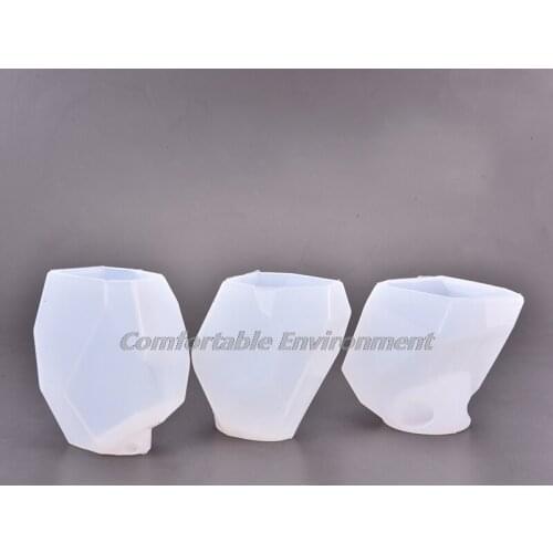 3D Geometric Stone Shape Candle Mold DIY Aroma Plaster Craft Silicone Mold Small Candle Soap Molds Xmas Home Decor