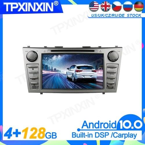 4GB+128GB Android10.0 For Toyota Camry 2007-2011 Head Unit Car Multimedia Player Auto Radio Tape Recorder GPS Navigation DSP IPS