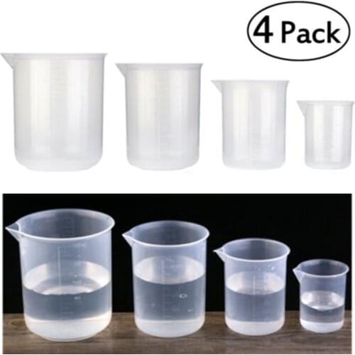 4Pcs/kit 50-500ml Plastic Measuring Cup Jug Graduated Pour Spout Surface Liquid Measuring Cup Kitchen Tool Supplies