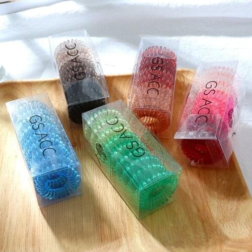 9 pcs girl candy color rubber band ladies hair band hair accessories Girl gradient colour phone cord hair ring hair accessories