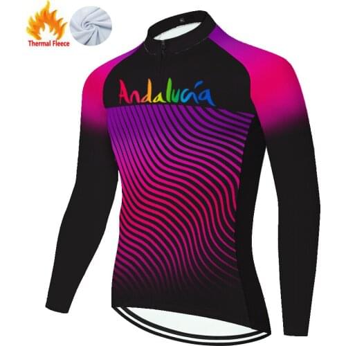 Andalucia Winter Thermal Fleece Masculina Velo Homme Ropa Para Hombre Cycling Retro Masculino Maillot Jersey Camiseta Ciclismo
