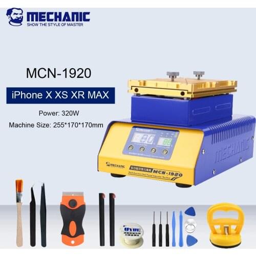 MECHANIC MCN-1920 LCD Glass Screen Separator Machine Double Vacuum Pump For iPhone X XS XR MAX Border Heated Separation Degluing