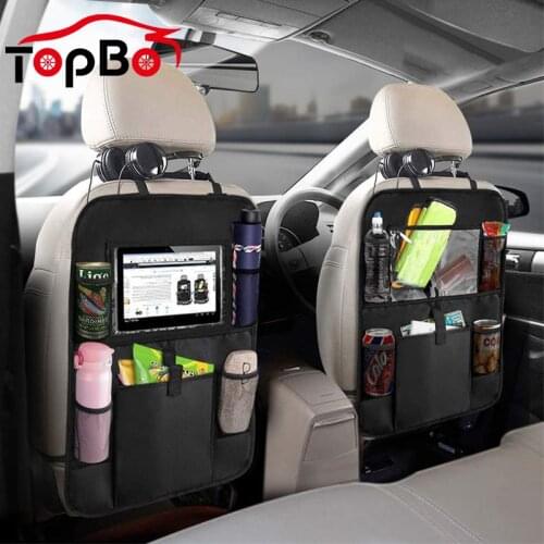Auto Car Back Seat Anti-Kick Mats Multi-Pocket Backseat Organizer Waterproof Tablet Cup Holder Stowing Tidying Hanging Storage