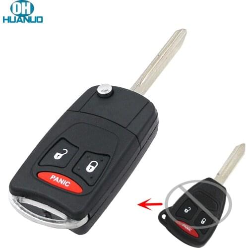 3 Button Flip Folding Key Shell for CHRYSLER DODGE for JEEP Durango 2+1 Button Remote Case Blank Fob