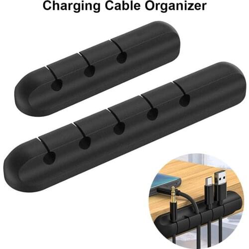 Cable Holder Silicone USB Winder Headset Desktop Organizer Tidy Management Clips Holder For Mouse Keyboard Earphone