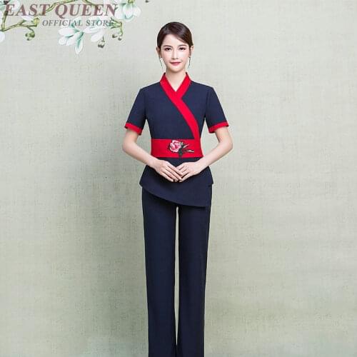 Chinese Style Spa Beauty Salon Uniform Beautician Clothes Embroidery Thai Massage Uniform Beautiful Beautician Uniform AS113