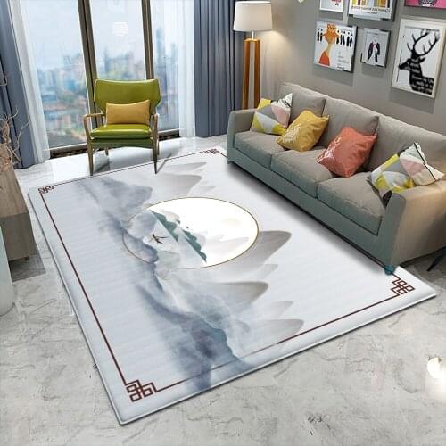 Tapis Chinese Style Painting Bird Art Entry Floor Mats Kitchen Carpet Bedroom Non-Slip Doormat Living Room Decoration Household