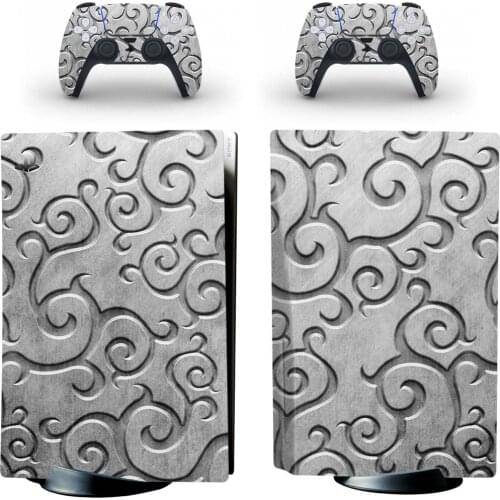 Metal Carving PS5 Standard Disc Edition Skin Sticker Decal Cover for PlayStation 5 Console & Controller PS5 Skin Sticker Vinyl