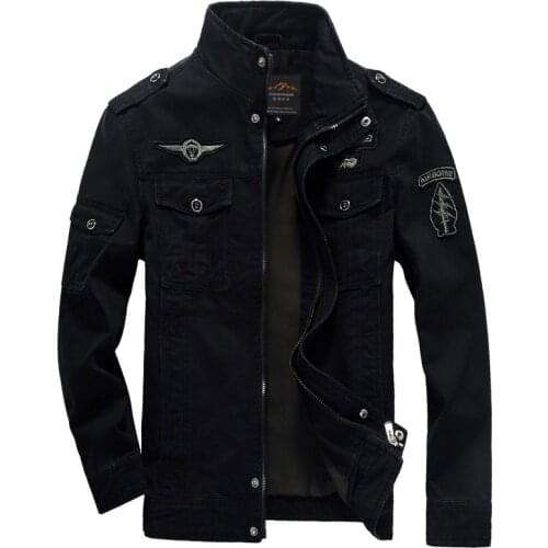 Jacket Men Cotton Jean Military Jackets Plus Size 5XL 6XL New Coat Male jaqueta masculina Pilot outerwear Denim Jackets