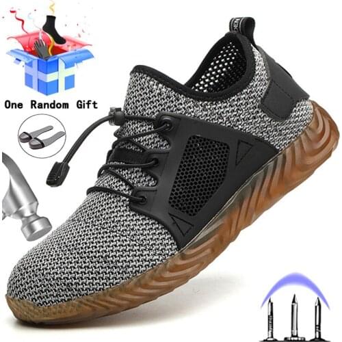 2020 Work Safety Boots Men Steel Toe Shoes Men Safety Shoes Puncture-Proof Boots Work Sneakers Male Work Shoes Industrial Shoes