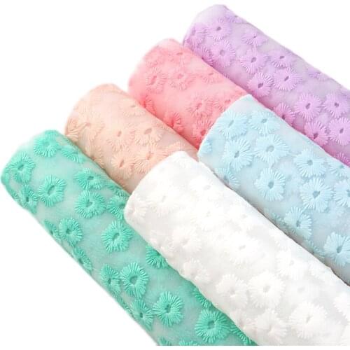 New 6Pieces/set 20*33cm Embroidery Flower Texture Synthetic Leather Patchwork Hair Bow Handbag DIY,1Yc8190