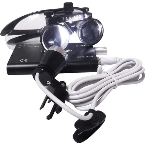 Genuine Magnifer Dental Loupe 3.5x-420 with LED 1 W LED Headlight for Dentist
