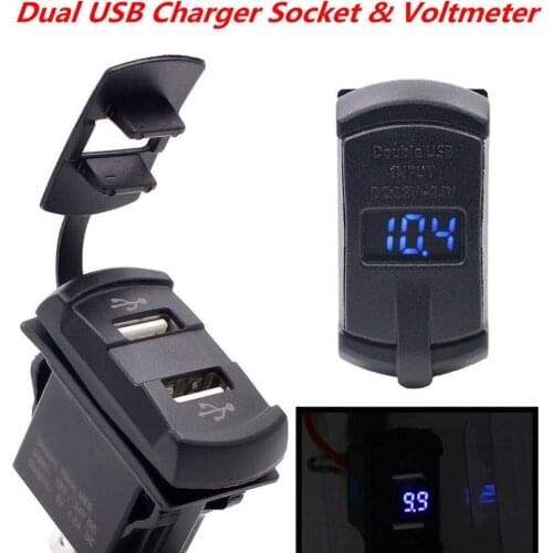 Durable 12V Dual USB Car Motorcycle Cigarette Lighter Socket Splitter Power Adapter outlet power Mobile Phone Charger
