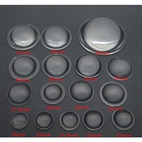 10 18 20 21.8 23 25 28 29 32 34 38 PMMA Plano convex Acrylic Transparent condenser Lens for Zoom LED Flashlight Bike head lamp