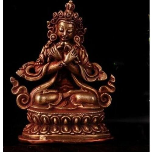 Tibet Tibetan Buddhism Handmade Old Budda Statue Copper Gilt Vajradhara Statues for Decoration Collection Ornaments