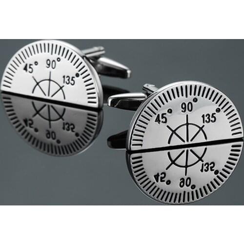 High quality mens shirt cuff links brand new fashion brand badge measuring ruler cuff links lawyer business shirt suit pin