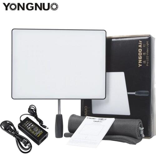 YONGNUO YN600 Air LED Video Light 3200K - 5500K Brightness Dimmable for Canon Nikon Pentax Olympus DSLR Camera + Power Adapter