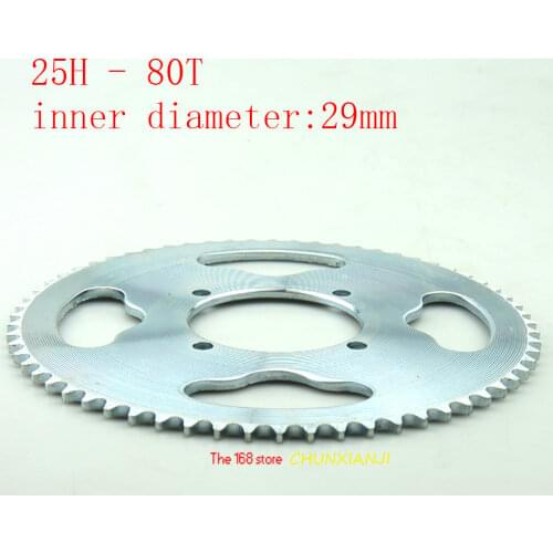 25h 80t 54mm Silver Rear Sprocket fit Pocket Dirt Bike ATV Quad Go Kart Buggy Scooter Minimoto Motorcycle