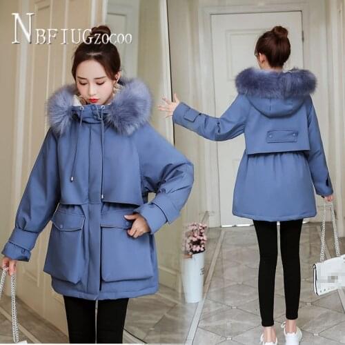 Women Parkas Long Students Korean Winter Loose Thick Hipster Female Cargo Coat