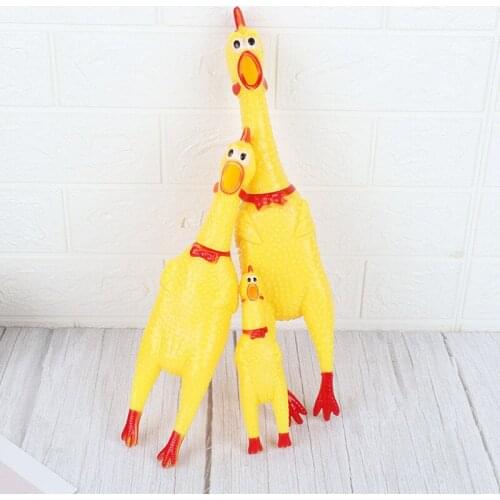 1pcs Screaming Chicken Pets Dog Toys Squeeze Squeaky Sound Funny Toy Safety Rubber for Dogs Molar Chew Toys Squeak Vent Chicken