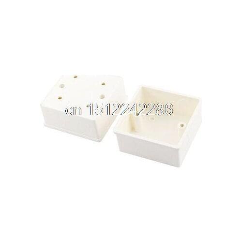 2Pcs White PVC Single Gang Wall Switch Pattress Back Box 86mm x 86mm x 43mm