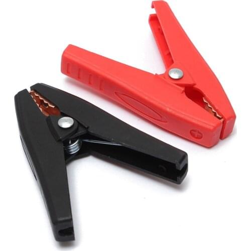 2pcs Durable 100A Insulated Crocodile Alligator Clip Car Battery Red Black Plastic Electrical Clips Clamps 90mm Length