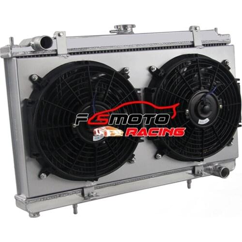3 ROW Aluminum Radiator + Shroud FANS For Nissan Silvia S14 S15 SR20 SR20DET 200SX 240SX 2.0L Turbo 1994-2002 Manual 200/240 SX