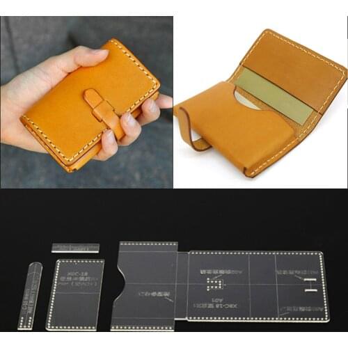 4Pcs Clear Acrylic Mini Card Bag Stencil Template Set Leather Craft DIY Tools for Beginner or Professional