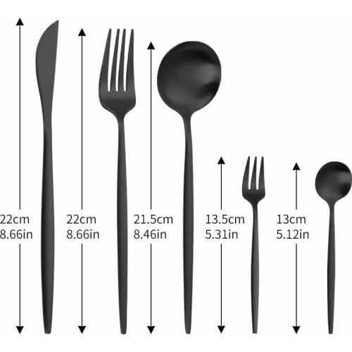 5Pcs Matte Stainless Steel Cutlery Tableware Set Travel Dinnerware Dinner Flatware Set Forks Knives Spoons Set Thin Silverware