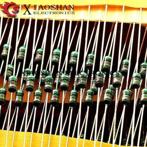 50pcs/1/4W Color ring inductors 0307 0.1UH 0.22UH 0.33UH 0.47UH 0.82UH 1UH 2.2UH 3.3UH 3.9UH 4.7UH 5.6UH 6.8UH 8.2UH 10UH