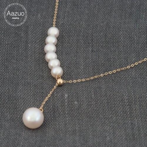 Женские ожерелья из жемчуга Aazuo China At AliExpress