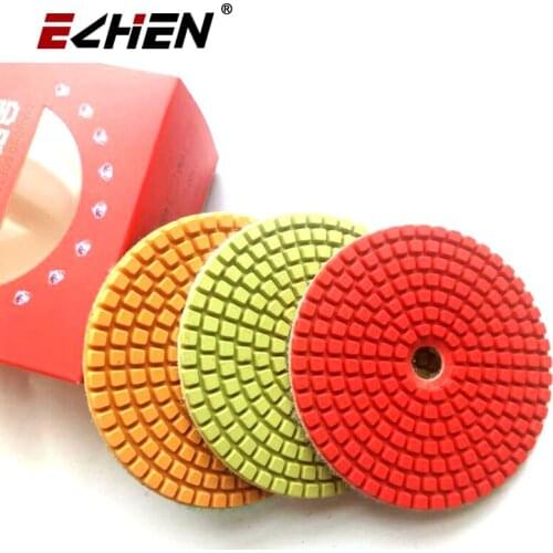 Abrasive stone power tools flexible resin 4" 100mm wet dry Diamond polishing pads for granite marble sandstone