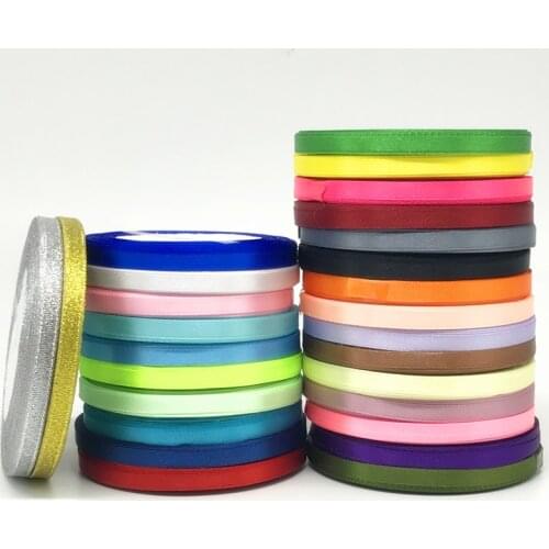 Satin Ribbon 1/4" 6mm(1Roll 25yards) Ribbon DIY Hair Bow Wedding Party Christmas Decoration Invitation Card Gift Packing