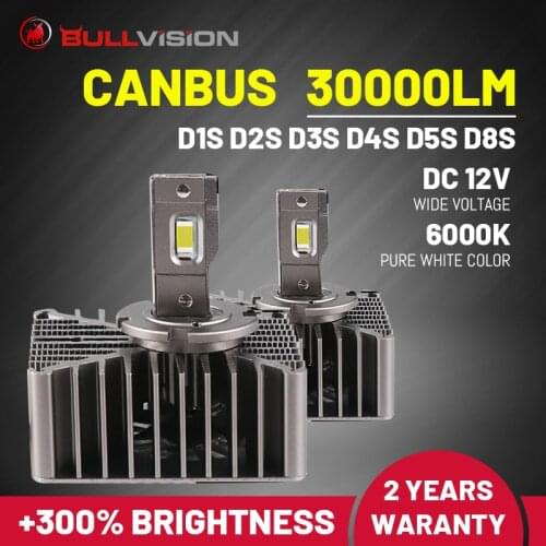 D5S Led Headlights 30000Lm D3S D4S Car Bulbs Turbo Super 12V D8S D1S d2S Ice Lamps Canbus No Error Free 6000K Play And Plug 70W