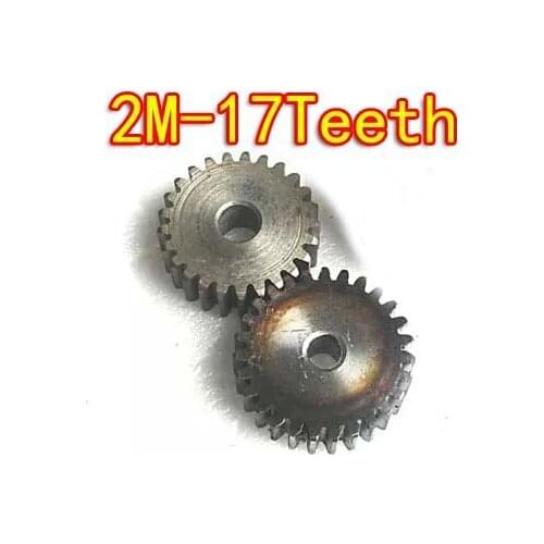 2pcs Diameter:38mm 2M-17Teeth 45steel Metal cylinder spur gear diy motor gearbox.--hole d:8mm