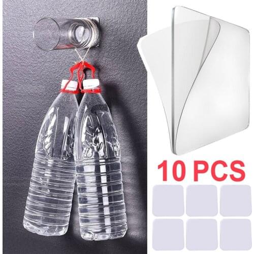 10pcs Double Side Auxiliary Sticker Tape Seamless Free Punching Multifunction Double-sided Adhesive Sticker Tile Hook Waterproof