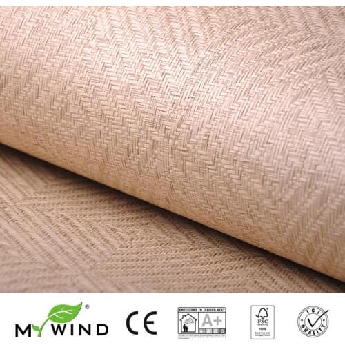 2019 MY WIND Grasscloth Wallpaper Paper weave 3D damask wallpapers designs curtains wholesale home decor sticker bedroom bricks