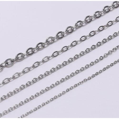 5M/lot Stainless steel Metal Necklaces Chain Bulk Link Chains For Necklaces Jewelry Making Findings DIY Accessories Supplies
