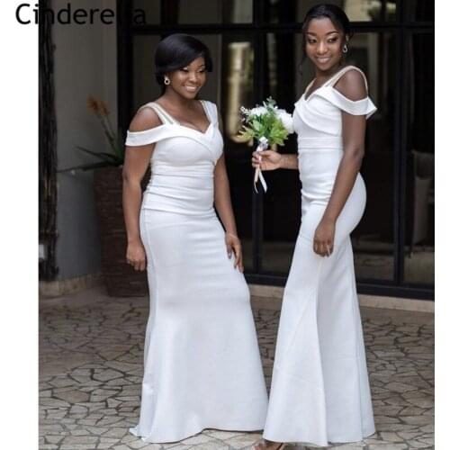 Bridesmaid Dresses Fashion V-Neck Sleeveless Spandex Satin Mermaid Bridesmaid Dresses With Zipper Back Wedding Party Dresses