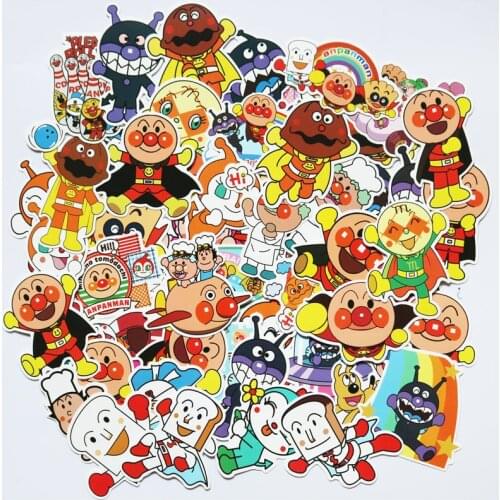 TD ZW 57Pcs Cartoon Anpanman Stickers For Suitcase Skateboard Laptop Luggage Fridge Phone Car Styling DIY Decal Sticker