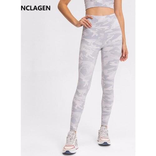 NCLAGEN Yoga Pants Women High Waist Camo Running Elastic GYM Leggings Sport Fitness Pocket Squat Proof Butt Lift Workout Tight