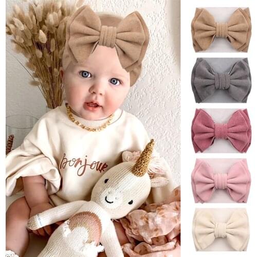 New 7" Double Layer Hair Bow Headband For Girls Summer Soft Cute Baby Turban Headwrap Hair Bands Kids Headwear Hair Accessories