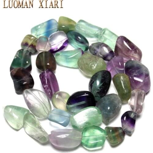 Wholesale Gravel Irregular Shape 7-9 mm Natural Fluorite Crystal Stone Beads For Jewelry Making DIY Bracelet Necklace Stand 15