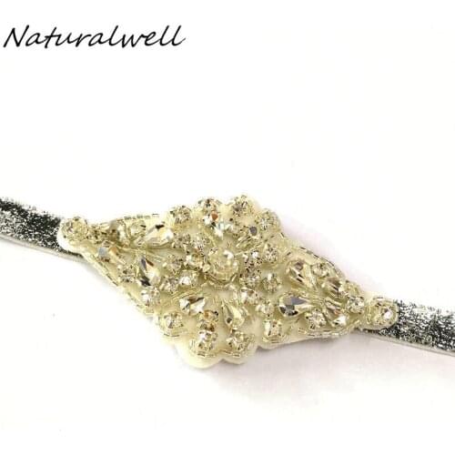 Naturalwell Baby girls Rhinestone Sparkle Headband Child hewdwrap Glitter Elastic Skinny Band Toddler newborn shower gift HB094