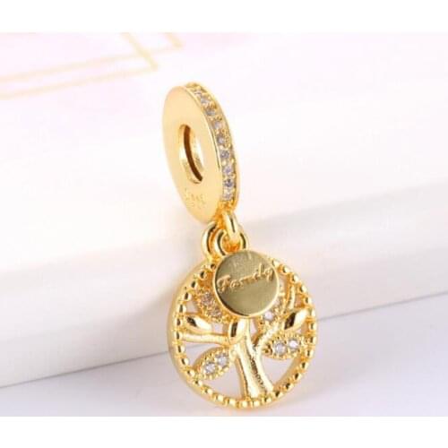 S925 Silver Pendant Bead DIY Jewelry Family Heritage Dangle Charm fit Lady Bracelet Bangle Shine & Clear CZ