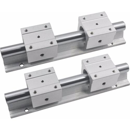 SBR16UU Open Roller Bearing Slide Block SBR16 Linear Bearing 200/300/400/500mm Rail Guide with 16mm Dia Shaft Pack of 6