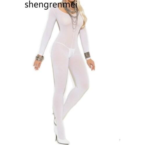 Shengrenmei 2019 Sexy Teddies & Bodysuits Women Lingerie Sexy Clothes Long Sleeves Sleepwear Lady Pure Color Nightwear