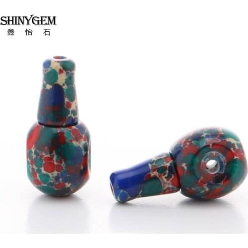 ShinyGem Guru 3 Hole Beads Unique Sea Sediment Jaspers Buddha Head Mala Spacer Beads Natural Stone Beads For Jewelry Making 1pcs